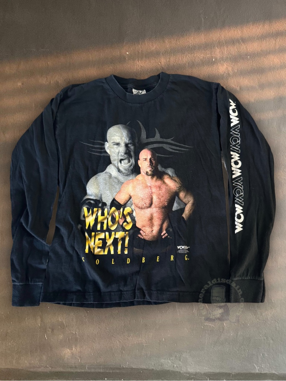 vintage 90s WCW goldberg who next authentic long sleeve nwo ufc boxing sweatshir